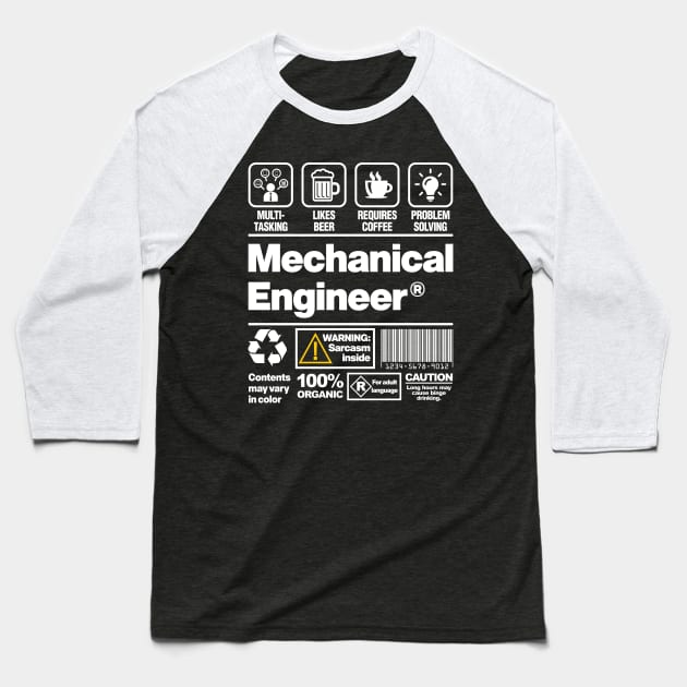 'Mechanical Engineer' Funny Mechanic Baseball T-Shirt by ourwackyhome